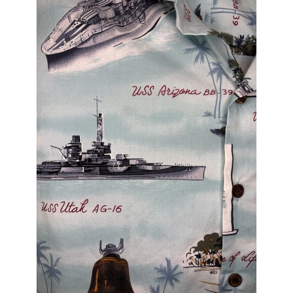Vintage Kalaheo Hawaiian Shirt Mens 3XL Pearl Harbor USS Arizona WW2 Hawaii USA - Picture 8 of 11